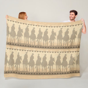 Cowboys western round-fleece Throw Blanket 50x60 Fleece Deken