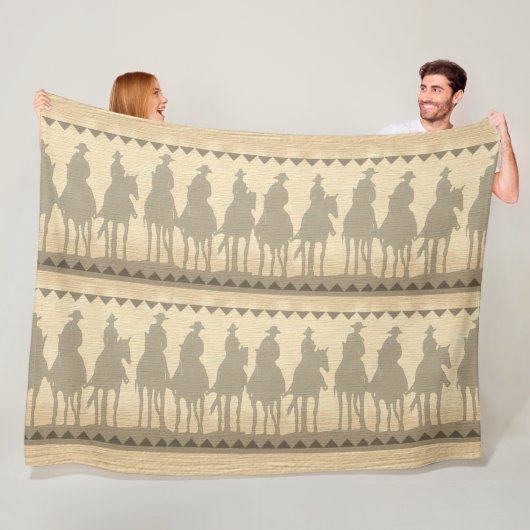 Cowboys western round-fleece Throw Blanket 50x60 Fleece Deken (In situ)