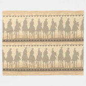 Cowboys western round-fleece Throw Blanket 50x60 Fleece Deken (Voorkant (Horizontaal))