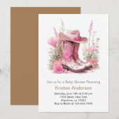 Cowboy's Wild West Adventure Cowgirl Baby shower Kaart (Voorkant / Achterkant)