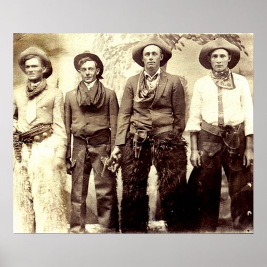 Cowboys Wild West Vintage Poster (Voorkant)
