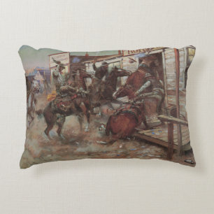  cowboys, zonder dat CM Russell het wist Decoratief Kussen