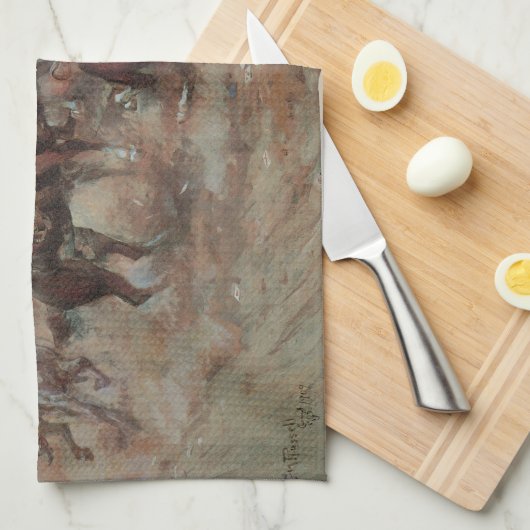  cowboys, zonder dat CM Russell het wist Theedoek (Quarter Fold)