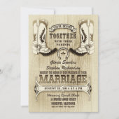 Cowboyschoenen westerne huwelijksuitnodigingen kaart (Voorkant)