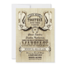 Cowboyschoenen westerne huwelijksuitnodigingen