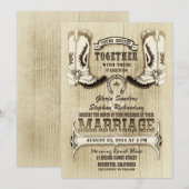 Cowboyschoenen westerne huwelijksuitnodigingen kaart (Voorkant / Achterkant)