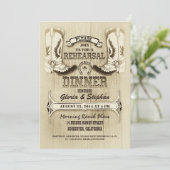 Cowboyschoenen westerne repetitie dineruitnodiging kaart (Staand voorkant)