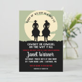 Cowboythema babyfeest kaart (Staand voorkant)