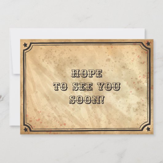 Cowboyuitnodiging met foto, Westerne verjaardag Kaart (Achterkant)