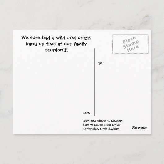 Cowboyus, Howdy. Briefkaart (Achterkant)