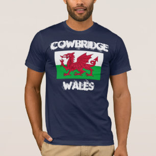 Cowbridge, Wales met de Welshe vlag T-shirt