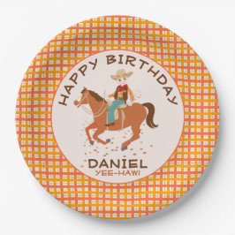 Cowby en paard Verjaardagsfeest Papieren Bordje