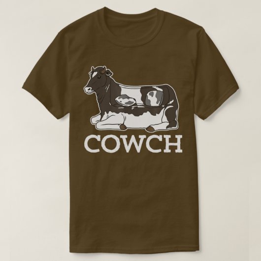 Cowch Funny Koe Couch Cattle Farm Animal T-shirt (Design voorkant)