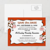 Cowdacious Paprika Family Reunion Save the Date Aankondigingskaart (Voorkant / Achterkant)