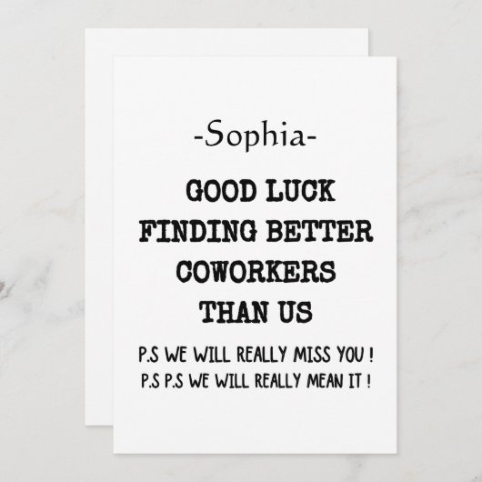 Cowerker Boss die toevoegt schimmelprijsopgave, Aa Aankondiging (Voorkant / Achterkant)