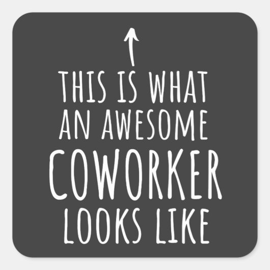 Cowerker Gift, Cowerker Mok, Geweldige Medewerker Vierkante Sticker (Voorkant)