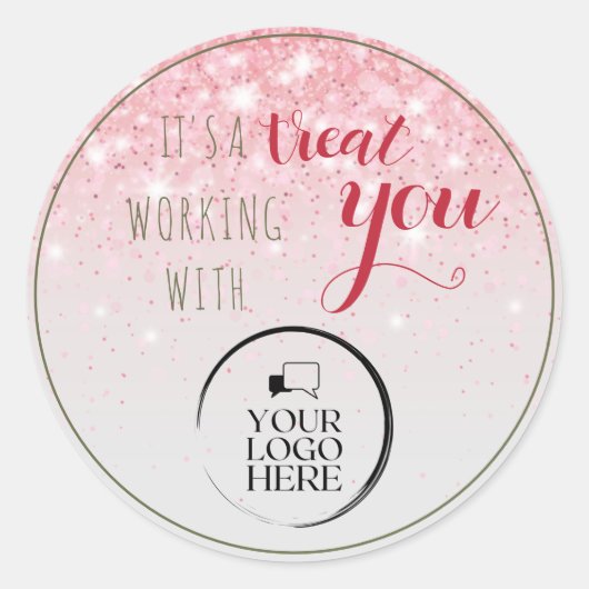 Cowerker kerstcadeaulabel voor eenvoudige zakelijk ronde sticker (Voorkant)