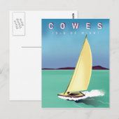 Cowes Isle of Wight reisposter afdruk. Briefkaart (Voorkant / Achterkant)