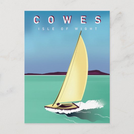 Cowes Isle of Wight reisposter afdruk. Briefkaart (Voorkant)