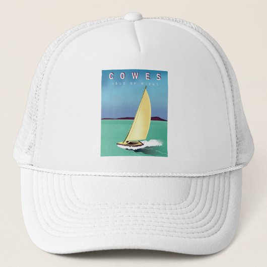 Cowes Isle of Wight reisposter afdruk. Trucker Pet (Voorkant)