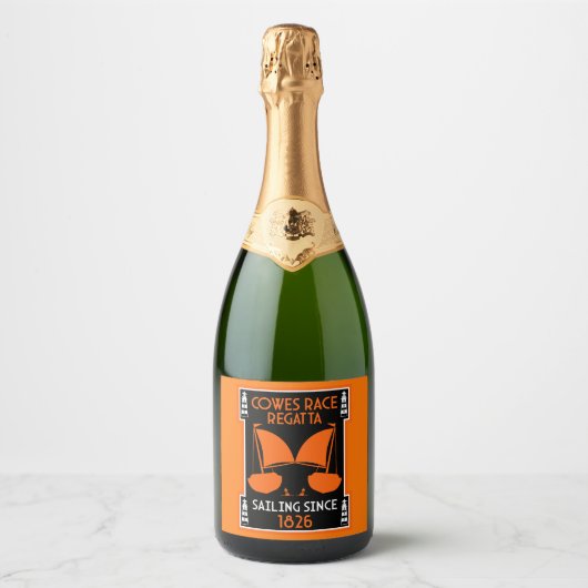 Cowes Isle of Wight Zeilregatta Sparkling Wijnetiket (Voorkant)