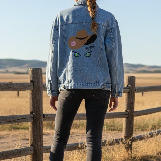 Cowgal Pet Cat Eyes Denim Jacket
