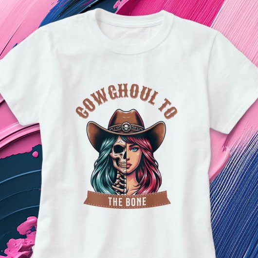 Cowghoul naar het Bone Westerne Halloween Shirt
