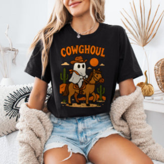 Cowghoul Schattige Western Ghost Country Halloween T-shirt