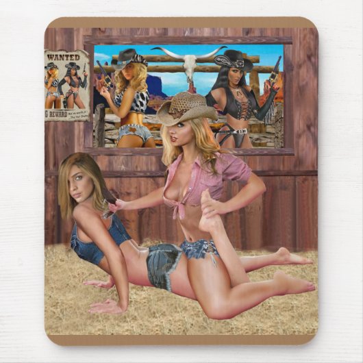 COWGIR CATFIGHT WRESTLING MUISMAT (Voorkant)