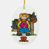 Cowgirl2 Keramisch Ornament (Voorkant)