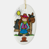 Cowgirl3 Keramisch Ornament (Rechts)