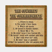 Cowgirl 10 Commandments Magneet (Voorkant)