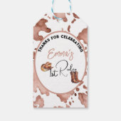 Cowgirl 1e Rodeo 1e Verjaardag Cadeaulabel (Achterkant)