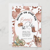 Cowgirl 1e Rodeo Cowprint Verjaardag Kaart (Voorkant)