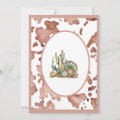 Cowgirl 1e Rodeo Cowprint Verjaardag Kaart (Achterkant)