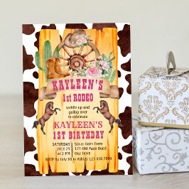 Cowgirl 1e rodeo paarden westerne verjaardag kaart