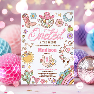 Cowgirl 1e verjaardag One-Ted in de West Party Kaart