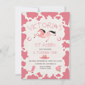 Cowgirl 1ste rodeo Koe van Birthday Party Kaart (Voorkant)