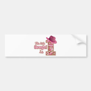 Cowgirl 1ste verjaardag bumpersticker