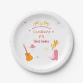 Cowgirl 1ste verjaardag eerste rodeo papieren bordje