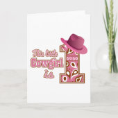 Cowgirl 1ste verjaardag kaart (Voorkant)