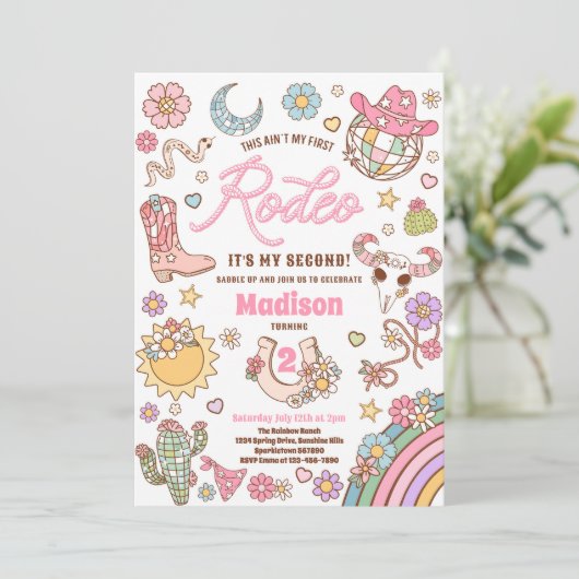 Cowgirl 2e verjaardag Dit is niet mijn eerste rode Kaart (Staand voorkant)