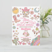 Cowgirl 2e verjaardag welkom twee het wilde westen kaart (Staand voorkant)