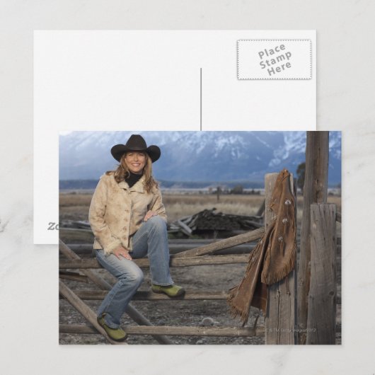 Cowgirl 3 briefkaart (Voorkant / Achterkant)