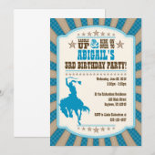 Cowgirl 3e uitnodiging van de Birthday Party voor  (Voorkant / Achterkant)
