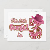 Cowgirl 3e verjaardag briefkaart (Voorkant / Achterkant)