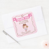 Cowgirl 3inch gepersonaliseerd dank u label sticke (Envelop)
