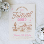 Cowgirl 40ste Rodeo Verjaardag Uitnodiging<br><div class="desc">Cowgirl 40e verjaardag uitnodiging klaar om te worden gepersonaliseerd door u!</div>