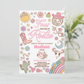 Cowgirl 4e verjaardag Vier de liefde van Rodeo Par Kaart (Staand voorkant)