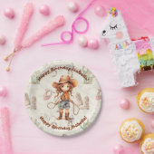 Cowgirl 5e verjaardag Bash uitnodiging Papieren Bordje (Feest)